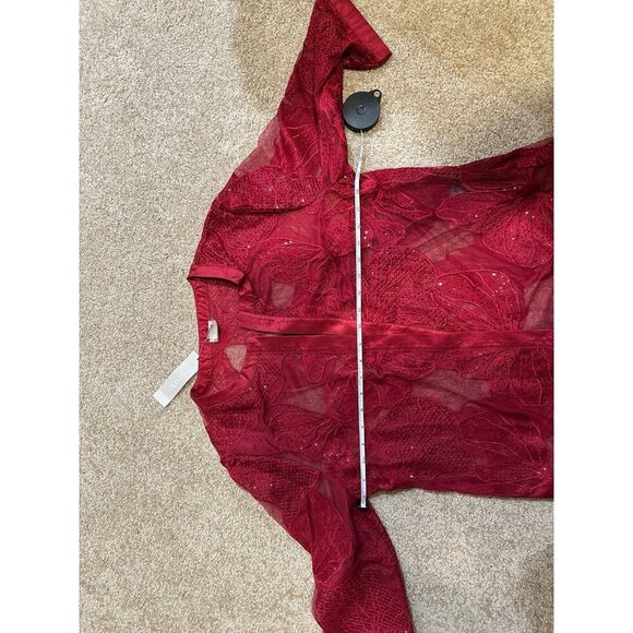 CHICOS 'NWT' TRAVELERS EMBELLISH NOVELTY JACKET in DEEP CHERRY Size M Petite 1P - Picture 9 of 10